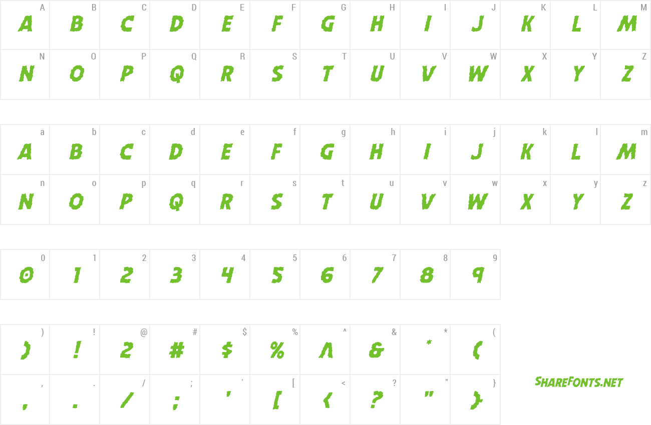 Font Horroween Staggered Italic preview